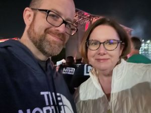 Photo of Heather and I from our seats