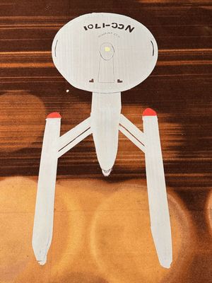 Floor tape creation of the Star Trek Enterprise
